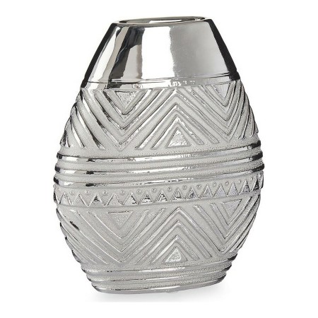 Vaso Larghezza Ceramica Argentato (9,8 x 26,5 x 22 cm)