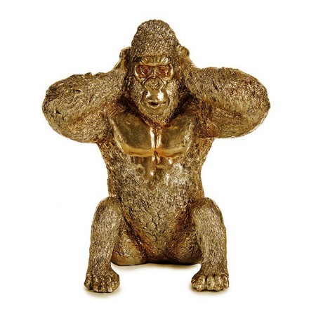 Statua Decorativa Gorilla Dorato Resina (10 x 18 x 17 cm)