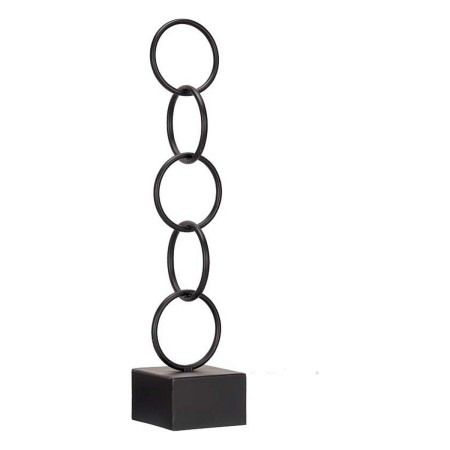 Statua Decorativa Anelli Nero Metallo (12,5 x 60,5 x 12,5 cm)