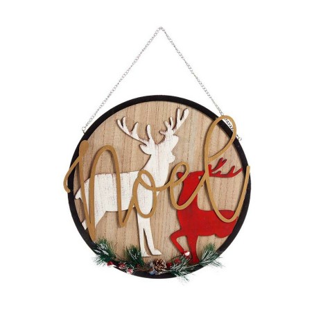 Insegna Noel Renna Metallo Legno MDF (29 x 1 x 29 cm)