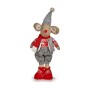 Statua Decorativa Mouse 48 cm Natale Rosso Grigio Poliestere Bianco Crema