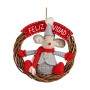 Decorazione Natalizia Mouse Stoffa Rosso Grigio Poliestere Bianco Crema (33 x 12 x 33 cm)