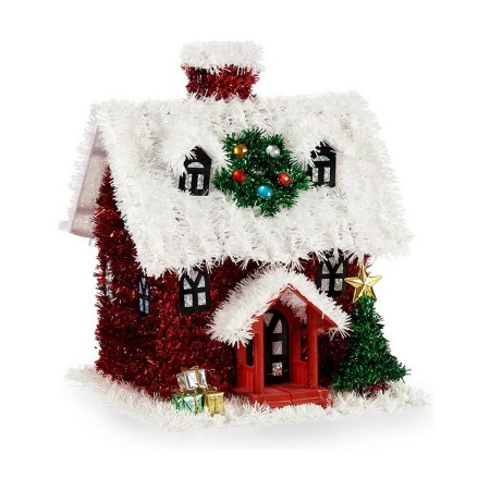 Statua Decorativa Natale Tinsel Casa Rosso Bianco Verde Plastica polipropilene (19 x 24,5 x 19 cm)