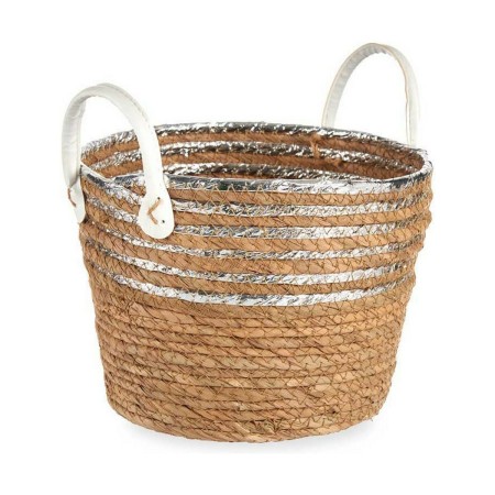 Cesta Decorativa Naturale Argentato Alghe marine (26 x 26,5 x 26 cm)