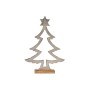 Albero di Natale Sagoma Argentato Metallo Legno (4,6 x 39 x 27 cm)