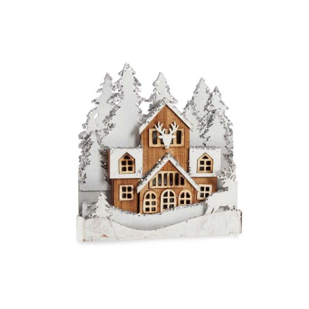 Statua Decorativa Luce Natale Paese Legno (44 x 43 x 6 cm)