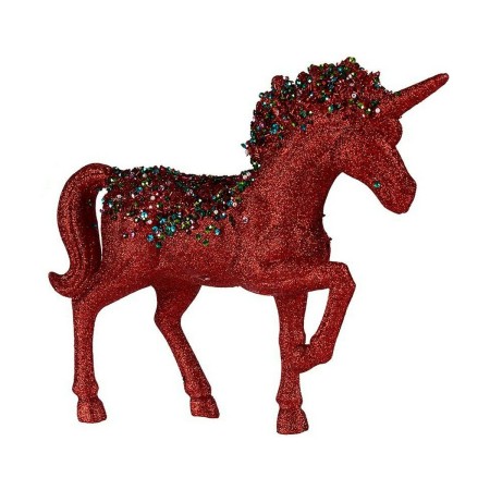 Statua Decorativa Unicorno Rosso Azzurro Plastica (9,5 x 31 x 40 cm)