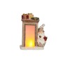 Statua Decorativa Babbo Natale Luce LED Ceramica Marrone Bianco (20 x 45 x 32 cm)