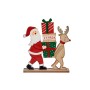 Statua Decorativa Babbo Natale Renna Legno (5 x 26 x 22 cm)