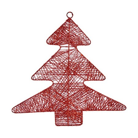 Decorazione Natalizia Rosso Metallo Plastica Albero di Natale (36,7 x 0,2 x 37,5 cm)