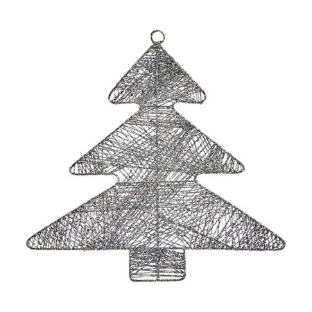 Decorazione Natalizia Argentato Albero di Natale Metallo Plastica (36,7 x 0,2 x 37,5 cm)