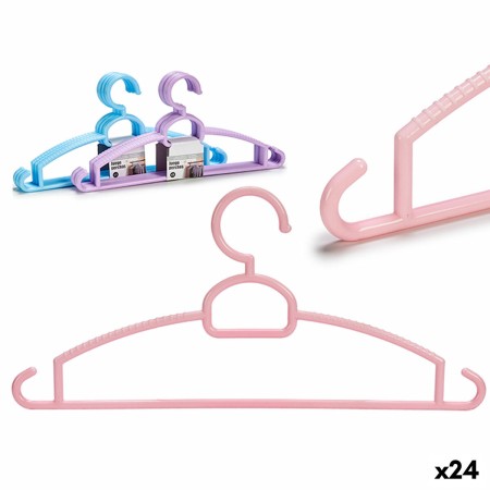 Set di Grucce Viola Azzurro Rosa Plastica 24 Unità