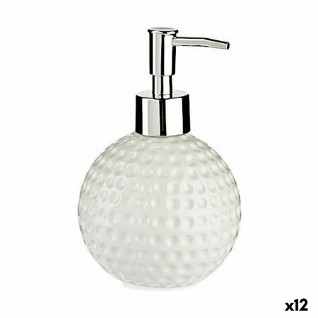 Dispenser di Sapone Golf Ceramica Metallo Bianco 12 Unità (300 ml)