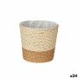 Vaso Naturale Marrone Corda Plastica (11 x 10,5 x 11 cm) (24 Unità)