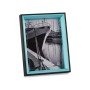 Cornice Portafoto Cristallo Nero Azzurro Legno MDF (3 x 22 x 17 cm) (6 Unità)