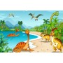 Carta Da Parati Dinosauri Sulla Spiaggia- Dimensione: 135x90 cm