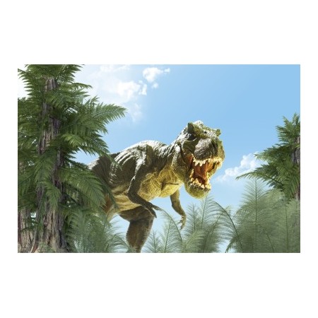 Carta Da Parati Grande Dinosauro T-Rex E Il Palmo- Dimensione: 90x60 cm