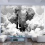 Carta da parati - Elephant in the Clouds (Black and White)