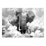 Carta da parati - Elephant in the Clouds (Black and White)