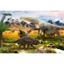 Carta Da Parati Dinosauri Realistici In Riva Al Fiume- Dimensione: 135x90 cm