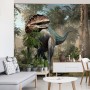 Carta Da Parati Dinosauro Realistico E Palme- Dimensione: 300x210 cm