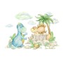 Carta Da Parati Piccoli Dinosauri Sulle Pietre- Dimensione: 416x254 cm