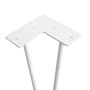 Emuca Hairpin Set di gambe a 2 aste per tavolo, 400, Verniciato bianco, Acciaio, 4 un