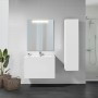 Emuca Specchio da bagno Pegasus con illuminazione LED frontale, rettangolare 600 x 700 mm, AC 230V 50Hz, 6 W, Alluminio e Vetro,