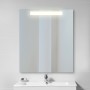 Emuca Specchio da bagno Pegasus con illuminazione LED frontale, rettangolare 600 x 700 mm, AC 230V 50Hz, 6 W, Alluminio e Vetro,