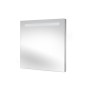 Emuca Specchio da bagno Pegasus con illuminazione LED frontale, rettangolare 600 x 700 mm, AC 230V 50Hz, 6 W, Alluminio e Vetro,