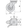 Emuca Ruote Slip con piastra per montaggio, Ø 75, Acciaio e Tecnoplastica, 1 u.