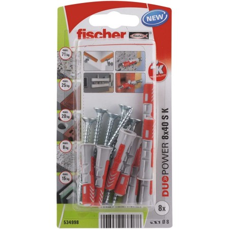 Dadi e viti Fischer Duopower 534998 8 x 40 mm 8 Pezzi