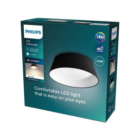 Lampadario Philips Plafón 14W Nero Metallo/Plastica (34 x 12 x 34 cm) (3000 K)