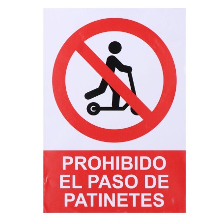 Insegna Normaluz Prohibido acceder con patinete Vinile (21 x 30 cm)