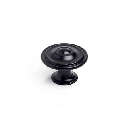 Pomo Rei 3110 Rotondo Mat Nero Metallo 4 Unità (Ø 35 x 26 mm)