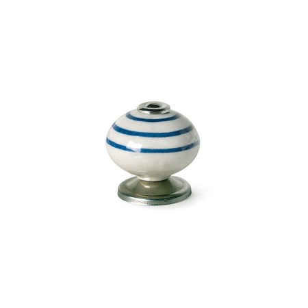 Pomo Rei e501 Rotondo Porcellana Azzurro Metallo 4 Unità (Ø 40 x 36 mm)