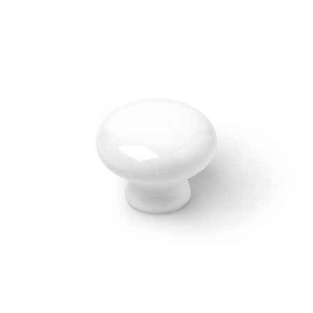 Pomo Rei 821 Rotondo Porcellana Bianco 4 Unità (Ø 3,5 x 2,6 cm)