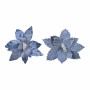 Fiore Decorativo Azzurro Poliestere Natale (Ø 34 x 6 cm)