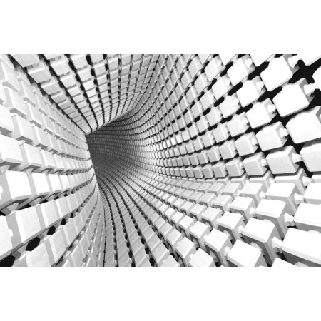 Carta Da Parati Abstract Geometric Background With A Tunnel Going To Perspective. 3D Render- Dimensione: 300x210 cm