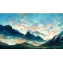 Carta Da Parati Fairy Land, Contemporary Art, Poetic Scenery Background, Oil Canvas Painting- Dimensione: 360x240 cm