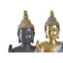 Statua Decorativa DKD Home Decor Azzurro Dorato Marrone Buddha Resina (17 x 9 x 25 cm) (2 Unità)