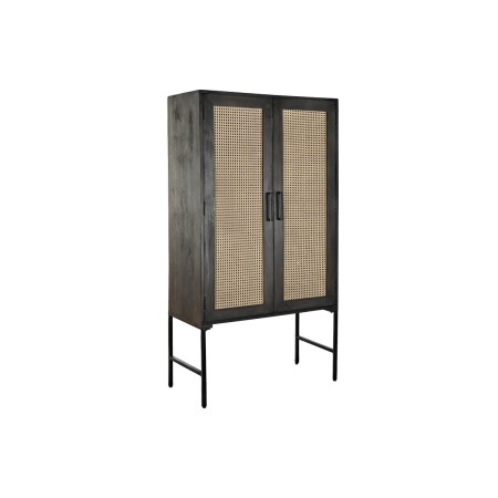 Credenza DKD Home Decor Nero Marrone Rattan Legno di mango (85 x 40 x 162,5 cm)