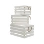 Set di Scatole Decorative Decoris Bianco Con manici Legno (3 Pezzi)