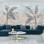 Carta Da Parati Banana Tree Wallpaper Design With Pastel Tones, Tropical Landscape, Mural Art.- Dimensione: 135x90 cm