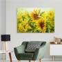 Pittura su tela Girasoli Con Foglie Dipinte- Dimensione: 40x30 cm