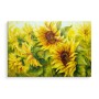 Pittura su tela Girasoli Con Foglie Dipinte- Dimensione: 30x20 cm