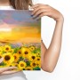 Pittura su tela Un Paesaggio Con Girasoli Come Dipinto- Dimensione: 30x20 cm