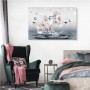 Pittura su tela Fiori Di Magnolia E Gocce D&amp039acqua 3D- Dimensione: 90x60 cm