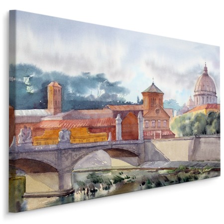 Pittura su tela Splendidi Paesaggi Di Roma- Dimensione: 80x120 cm