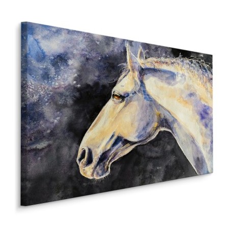 Pittura su tela Un Cavallo Leggero Su Sfondo Scuro- Dimensione: 80x120 cm